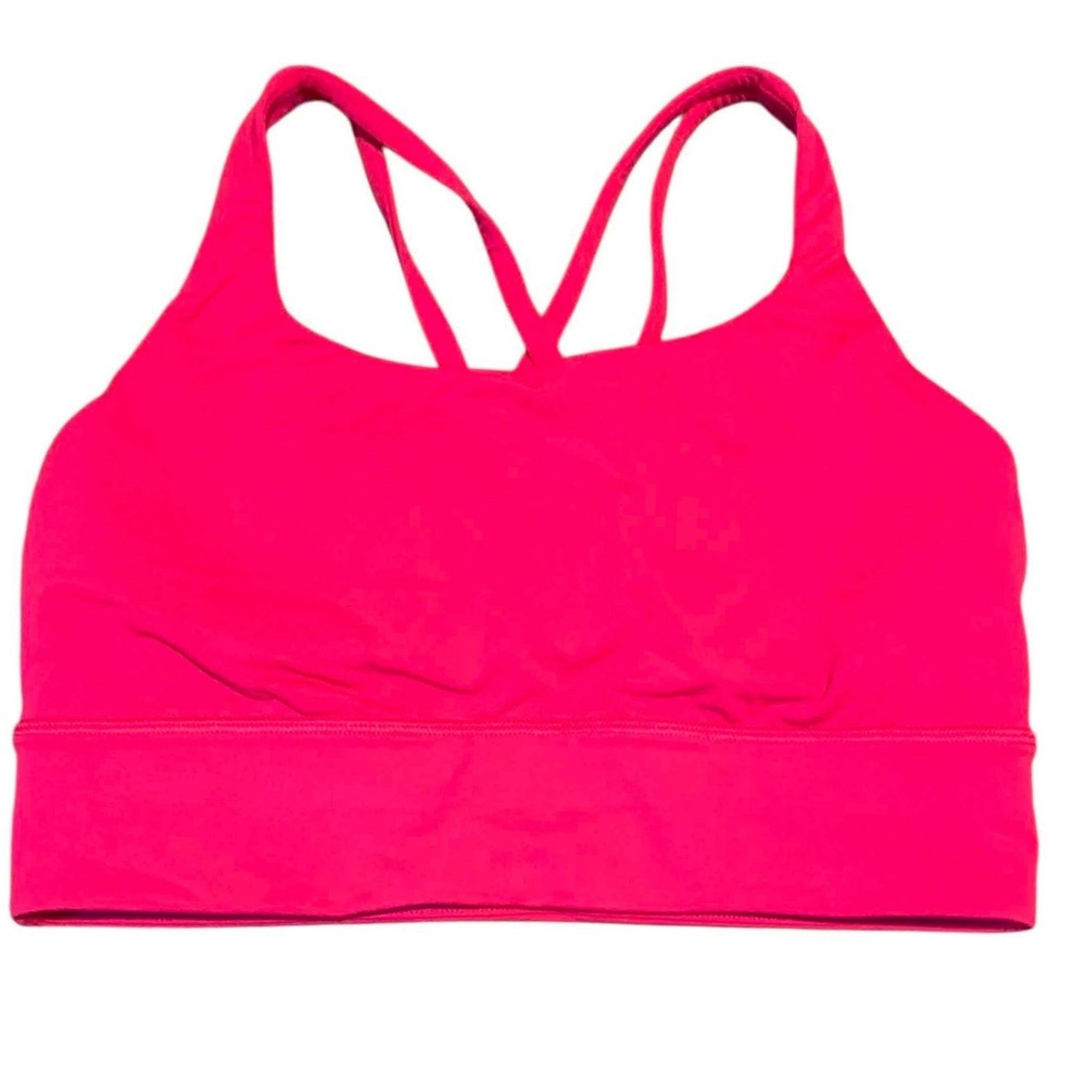 Lululemon Energy Bra Longline Women 8 Ripened Raspberry Strappy Medium Support